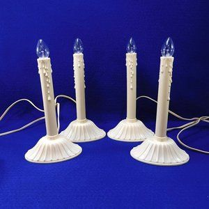 Lot of 4 Vintage Single Drip Electric Candoliers Candles Christmas Decor Light A